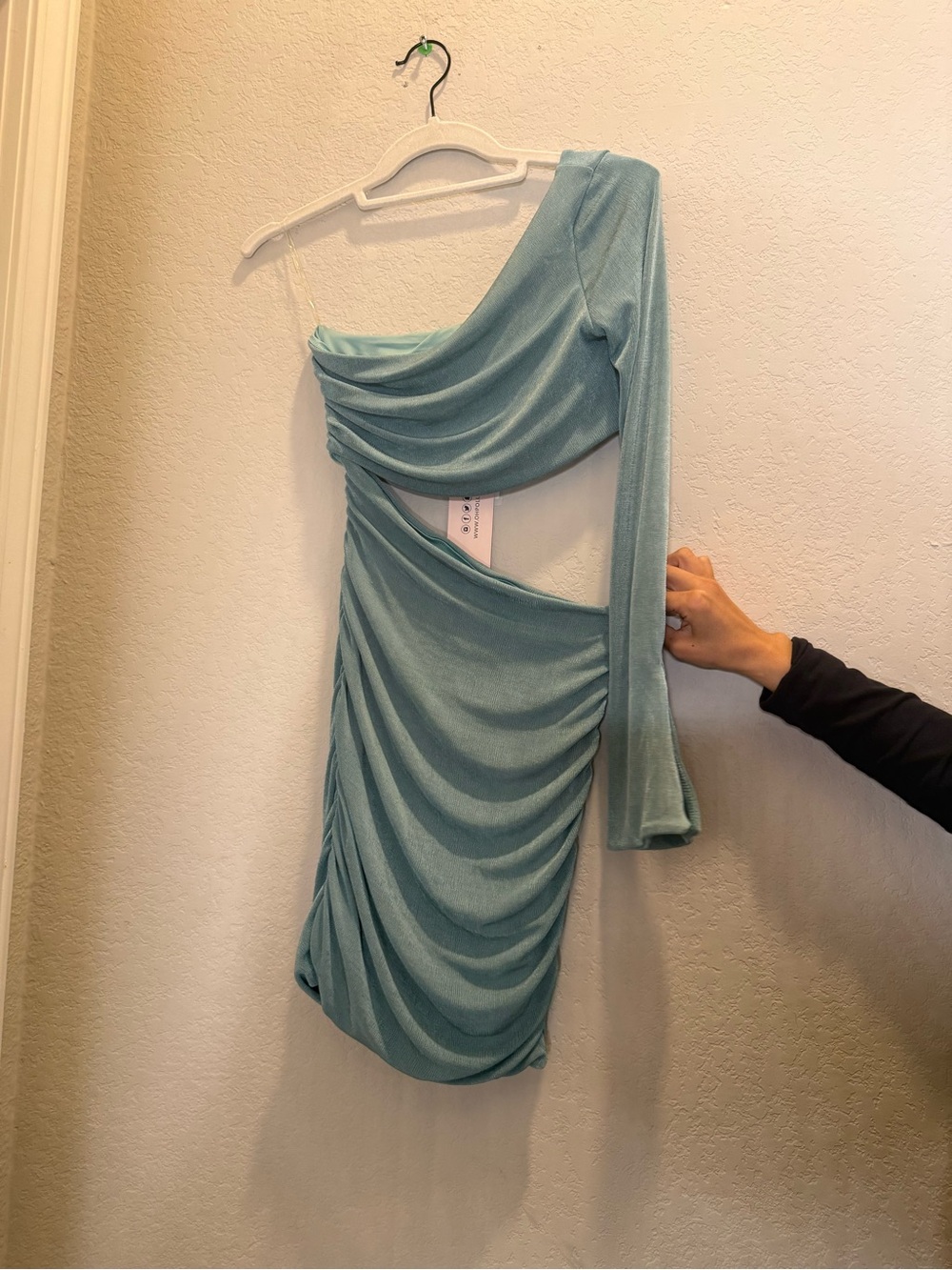 Oh Polly Mini Dress in Light Teal